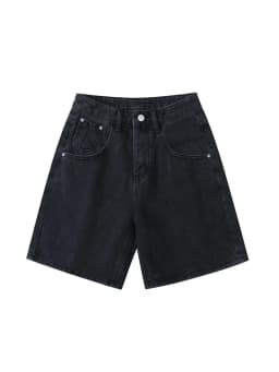 2025 Summer Women's High Waist Denim Shorts Casual Loose Ladies Plus Size Streetwear Fashion Button Wide Leg Short Jeans Female