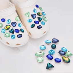 New Shoe Charms for Hole DIY Colored Diamond Crystal Shoe Buckle Decoration for Hole Shoe Charm Accessories Kids Party Gift