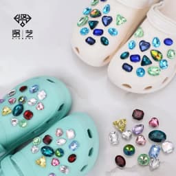 New Shoe Charms for Hole DIY Colored Diamond Crystal Shoe Buckle Decoration for Hole Shoe Charm Accessories Kids Party Gift