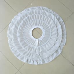 Children Girls 3 Steel Hoops White Petticoat Wedding Gown Dress Underskirt Elastic Waistband Drawstring A-Line Skirt Edge