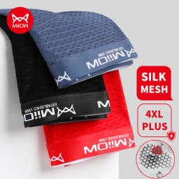 MiiOW 3Pcs Sexy Mesh Men Boxer Underwear Graphene Antibacterial Male Panties Ice Silk Underpants Breathable 4XL Boxershort 2022