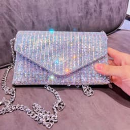JIOMAY New Rhinestone Bag for Women Shiny Mini Silver Clutch Bag Girls Chain Crossbody Bag Wholesals Items For Small Business