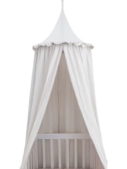 100% Cotton Crib Kids Room Deco Baldachin with Frill Bed Curtain Canopy for Nursery