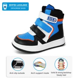 Ortoluckland Children Casual Shoes Kids Orthopedic Leather Sneaker Boys Girls Sporty School Tennis Winter Spring Boots 3to 14Age