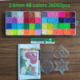 72/48 Colors Box Set Hama Beads Toy 2.6/5mm Perler Educational Kids 3D Puzzles DIY Toys Fuse Beads Pegboard Sheets Ironing Paper