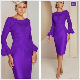 Classic Champagne Long Sleeve Mother of the Bride Dresses Lace Customized Wedding Guest Gowns Mother Dresses Knee Length