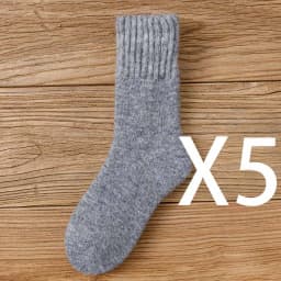 Winter Women's Thick Warm Merino Wool Socks Harajuku Retro Cold Resistant Fashion Casual Solid Color Cashmere Socks 5 Pair