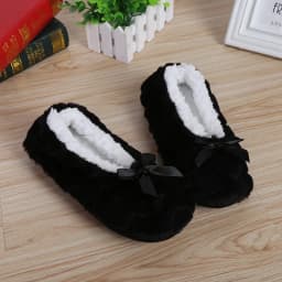 Home Fuzzy Slipper Women Winter Fur Warm Plush Non Slip Grip Indoor Fluffy Lazy Female Mouse Ears Floor Shoe Sneaker Living Room