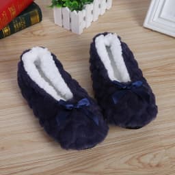 Home Fuzzy Slipper Women Winter Fur Warm Plush Non Slip Grip Indoor Fluffy Lazy Female Mouse Ears Floor Shoe Sneaker Living Room