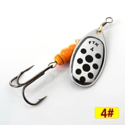FTK Spinner Bait 4g/5g/7g/10g/14g Hard Spoon Bass Lures Metal Fishing Lures With Treble Hooks Fishing Tackle For Pike Fishing