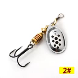 FTK Spinner Bait 4g/5g/7g/10g/14g Hard Spoon Bass Lures Metal Fishing Lures With Treble Hooks Fishing Tackle For Pike Fishing