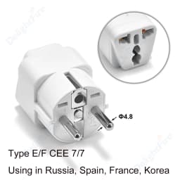 KR Plug Adapter Multifunction Universal AU UK US To EU Electrical Socket Type E/F France Spain Plug Travel Adapter AC Outlet