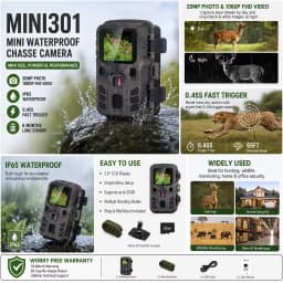 Hunting  Trail Camera 20MP 1080P Outdoor Wildlife Cameras Surveillance Night Vision Photo Traps Mini301