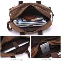 Men Canvas Briefcase Travel Bags Suitcase Classic Messenger Shoulder Bag for Men Tote Handbag Big Casual Business Laptop Pocket