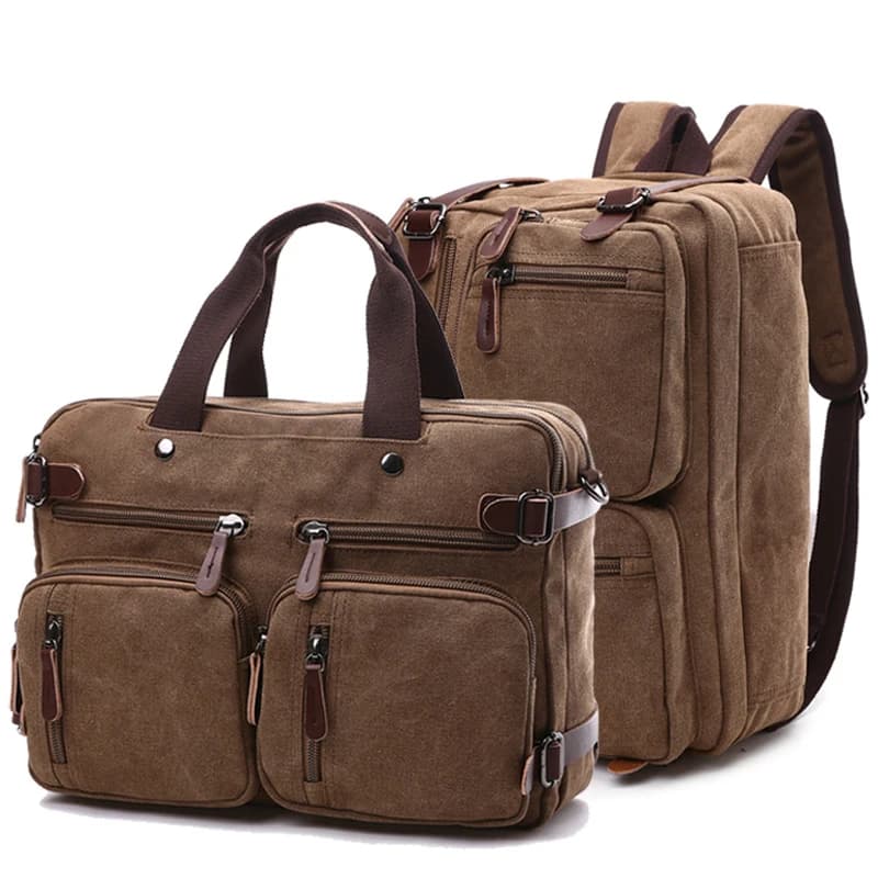 Men Canvas Briefcase Travel Bags Suitcase Classic Messenger Shoulder Bag for Men Tote Handbag Big Casual Business Laptop Pocket