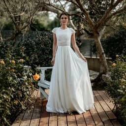 Vintage Boho Lace Chiffon Beach Wedding Dress Cap Sleeve O Neck Flowy A Line Long Bridal Dress Back Keyhole Civil Ceremony Gown