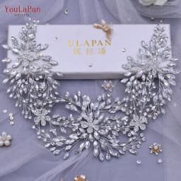 YouLaPan Cathedral Wedding Tiara Luxurious Rhinestone Headband Alloy Flower Headpiece Handmade Bridal Hair Accessories  HP390