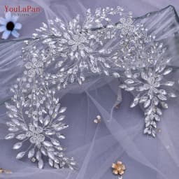YouLaPan Cathedral Wedding Tiara Luxurious Rhinestone Headband Alloy Flower Headpiece Handmade Bridal Hair Accessories  HP390