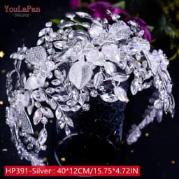 YouLaPan Cathedral Wedding Tiara Luxurious Rhinestone Headband Alloy Flower Headpiece Handmade Bridal Hair Accessories  HP390