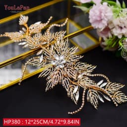 YouLaPan Cathedral Wedding Tiara Luxurious Rhinestone Headband Alloy Flower Headpiece Handmade Bridal Hair Accessories  HP390
