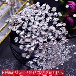 YouLaPan Cathedral Wedding Tiara Luxurious Rhinestone Headband Alloy Flower Headpiece Handmade Bridal Hair Accessories  HP390