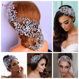 YouLaPan Cathedral Wedding Tiara Luxurious Rhinestone Headband Alloy Flower Headpiece Handmade Bridal Hair Accessories  HP390