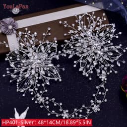 YouLaPan Cathedral Wedding Tiara Luxurious Rhinestone Headband Alloy Flower Headpiece Handmade Bridal Hair Accessories  HP390