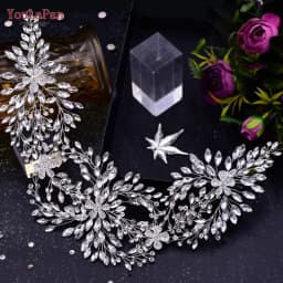 YouLaPan Cathedral Wedding Tiara Luxurious Rhinestone Headband Alloy Flower Headpiece Handmade Bridal Hair Accessories  HP390