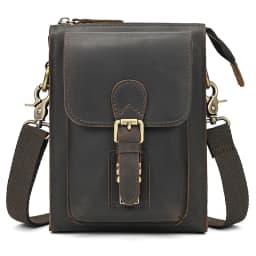 Crazy Horse Leather Messenger Bag Men's Leather Shoulder Bag For Mobile Phone Sling Bags For Men Woman Cross Body Bag