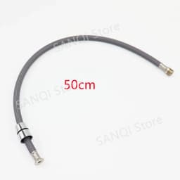 50cm/60cm/85cm F1/2 M15*1 Nylon Braided Flexible Water Hose For Kitchen Pull Out Faucet Hose Spinning Tube Black Gray Plumbing