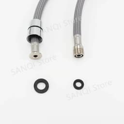 50cm/60cm/85cm F1/2 M15*1 Nylon Braided Flexible Water Hose For Kitchen Pull Out Faucet Hose Spinning Tube Black Gray Plumbing