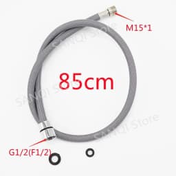 50cm/60cm/85cm F1/2 M15*1 Nylon Braided Flexible Water Hose For Kitchen Pull Out Faucet Hose Spinning Tube Black Gray Plumbing