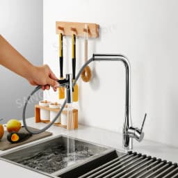 50cm/60cm/85cm F1/2 M15*1 Nylon Braided Flexible Water Hose For Kitchen Pull Out Faucet Hose Spinning Tube Black Gray Plumbing