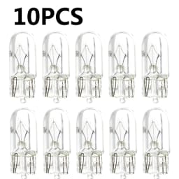 10 X White T10 W5W 501 194 Clear Signal Lamp Glass 12V 5W Warm White W2.1x9.5d Single Filament Car Bulb Auto Light