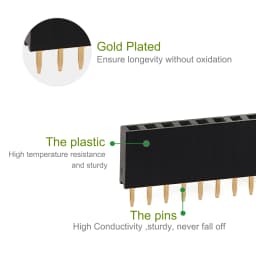 Single Row Female 2 3 4 5 6 8 10 12 15 20 40 Pin Header Gold Plated Solderless 2.54mm Pitch Strip Pinheader Connector