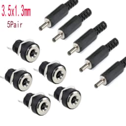 10PCS DC Connector 5.5x2.1mm 3.5x1.3mm DC Power Plug Male Female Jack Socket Nut Panel Mount DC Power Adapter Connectors 5.5*2.1