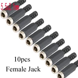 10PCS DC Connector 5.5x2.1mm 3.5x1.3mm DC Power Plug Male Female Jack Socket Nut Panel Mount DC Power Adapter Connectors 5.5*2.1