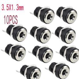 10PCS DC Connector 5.5x2.1mm 3.5x1.3mm DC Power Plug Male Female Jack Socket Nut Panel Mount DC Power Adapter Connectors 5.5*2.1