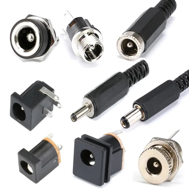 10PCS DC Connector 5.5x2.1mm 3.5x1.3mm DC Power Plug Male Female Jack Socket Nut Panel Mount DC Power Adapter Connectors 5.5*2.1