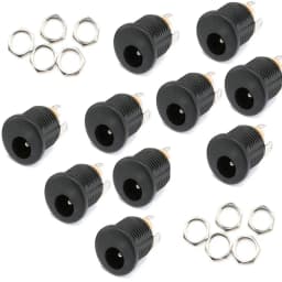 10PCS DC Connector 5.5x2.1mm 3.5x1.3mm DC Power Plug Male Female Jack Socket Nut Panel Mount DC Power Adapter Connectors 5.5*2.1
