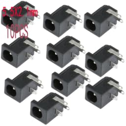 10PCS DC Connector 5.5x2.1mm 3.5x1.3mm DC Power Plug Male Female Jack Socket Nut Panel Mount DC Power Adapter Connectors 5.5*2.1
