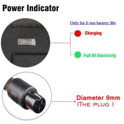 DC42V 2A Universal Lithium Battery Charger Output 9mm 3 Pins For 36V Hoverboard Self-Balancing 100-240V AC Charge EU US Plug