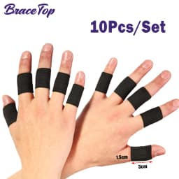 BraceTop 10pcs Stretchy Sports Finger Sleeves Arthritis Support Finger Guard Outdoor Basketball Volleyball Finger Protection New