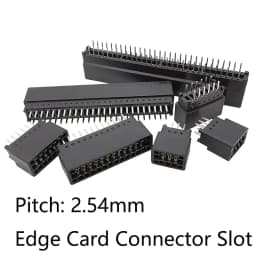 1/2/5Pcs 2.54mm Pitch 6P 8P 10P 12P 16P 20P 26P 30P 36P 40P-98 Pin Edge Card Connector Slot PCB Gold Finger Socket Through Holes