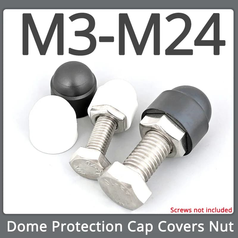 Black White Dome Protection Cap Covers Exposed Hexagon Plastic PE Nut Bolt M3 M4 M5 M6 M8 M10 M12 M14 M16 M18 M20 M22 M24