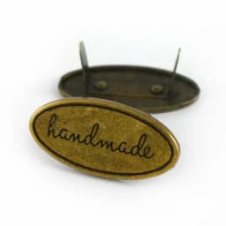 10Pcs Deepeel 35/40mm Handmade Metal Bag Label Handcraft Decorative Tags for Purse Buckles DIY Hardware Sewing Bags Accessories
