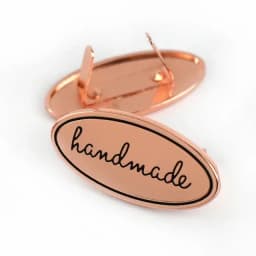 10Pcs Deepeel 35/40mm Handmade Metal Bag Label Handcraft Decorative Tags for Purse Buckles DIY Hardware Sewing Bags Accessories
