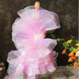 1 Yard Christmas Tree Christmas Holiday Decoration Laser Gradient Mermaid Pleated Floral Lace Wedding Decor Fabric 15CM Wide