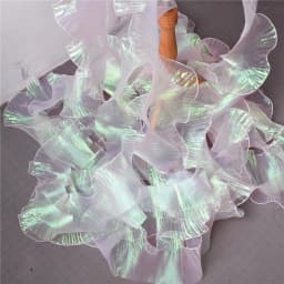 1 Yard Christmas Tree Christmas Holiday Decoration Laser Gradient Mermaid Pleated Floral Lace Wedding Decor Fabric 15CM Wide