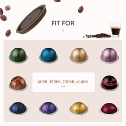 Food Grade Silicone Reusable LId/ Cover for Veruto Coffee Capsule for Vertuoline Machine Fit for 40ml, 150ml. 230ml Original